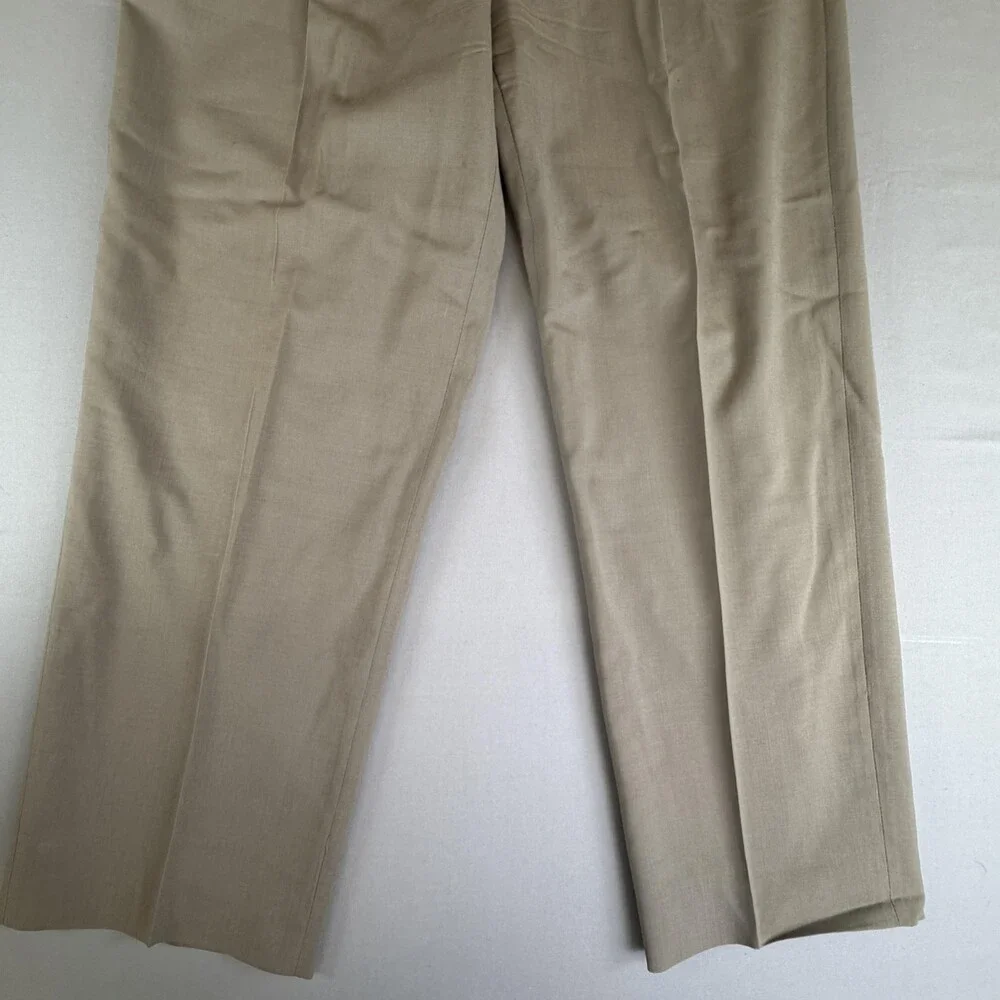 Evan-Picone Dress Pants Mens 35x29 Beige Wool Pleated Classic Fit Office Wear